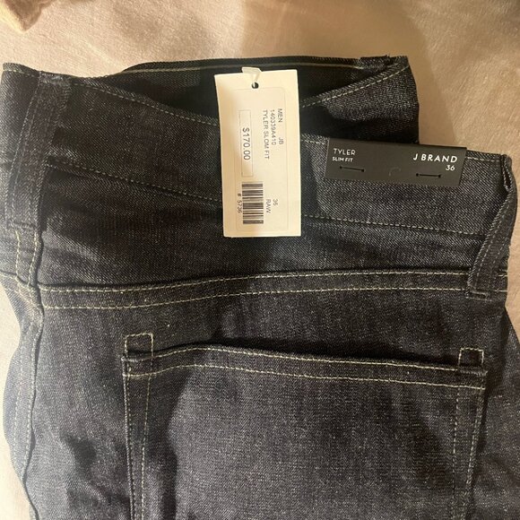 J Brand Tyler Jeans 36 x 34 Men's Slim NWT Levin Indigo Dark Blue Denim - Picture 6 of 9